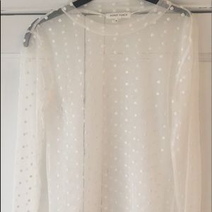 Honey Punch Tops - Honey Punch nylon polka dot see-thru top Honey Punch Tops - Honey Punch nylon polka dot see-thru top